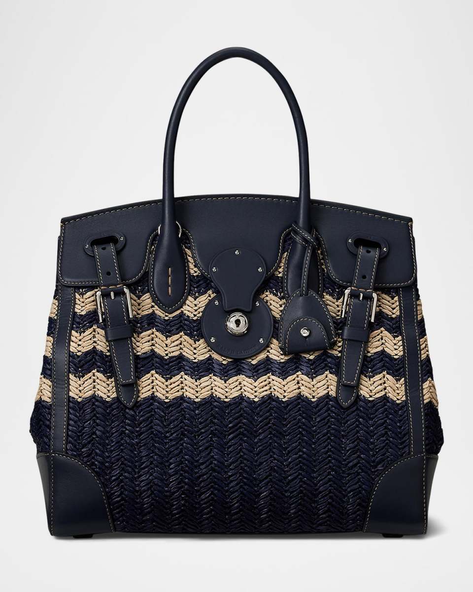 Ricky 33 Braided Chevron Top-Handle Bag